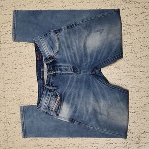 Diesel Industry Carrot Slim Straight Leg Distressed Jeans